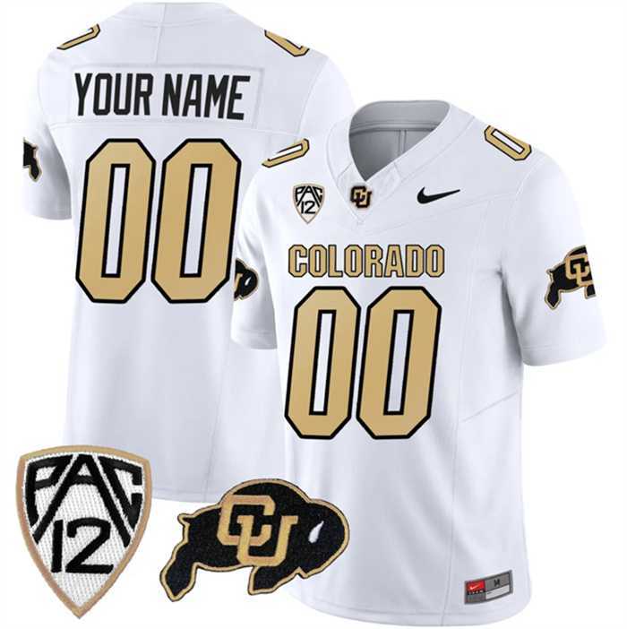 Mens Colorado Buffaloes Active Player Custom White 2023 F.U.S.E. Stitched Football Jersey